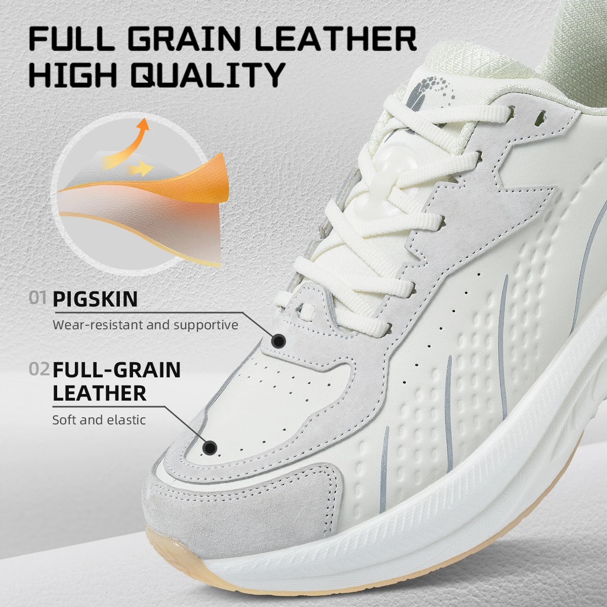 ONEMIX  Sports Shoes Women Autumn And Winter Leather Cover Cold Waterproof Lightweight Comfortable Breathable Running Shoes