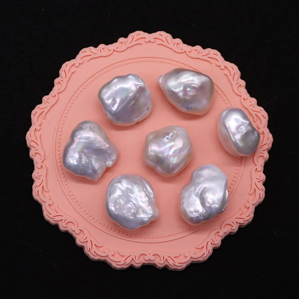 

16x20mm Irregular-shaped Baroque Pearls White Natural Freshwater Loose Non-hole Beads DIY Necklace Bracelet Fashion Accessories