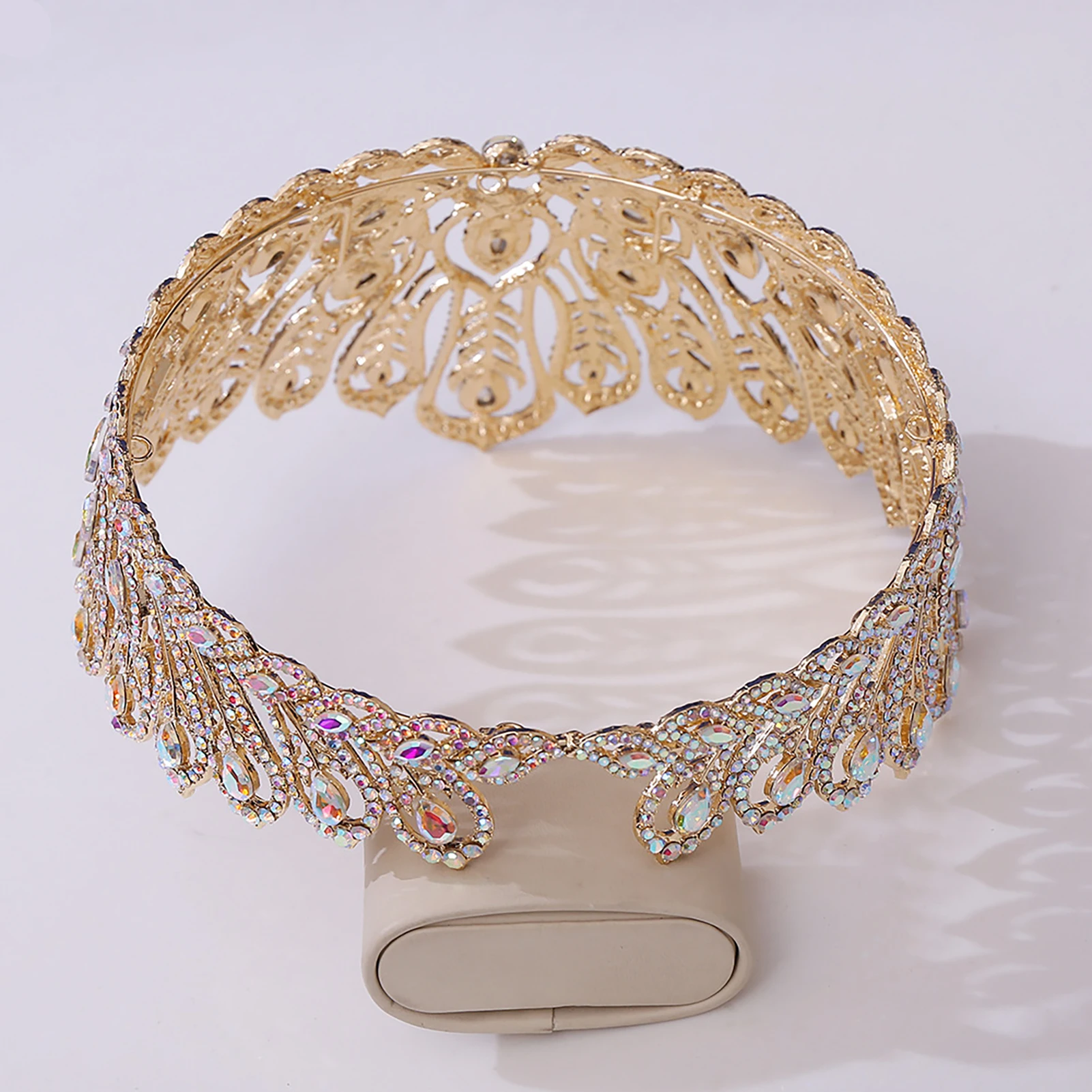 Adult Princess Crown with Rhinestone Simple Style Dazzling Rhinestones Ornaments for Masquerade Ball Banquet Cosplay