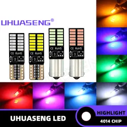 UHUASENG 2PCS Led T10 Bulb BA9S BAX9S BAY9S H6W H21W W5W T4W 4014 Interior Rear Fog Indicator Signal Lamp Car Parking Light 12V