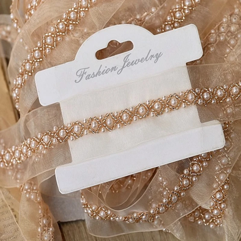 1 Meter Perlen-Spitzenbesatz, Bandkante, Stoffband, Perlen-Spitzenkantenbesatz, Stoff, bestickte Applikation, Nähen, Basteln, Hochzeit
