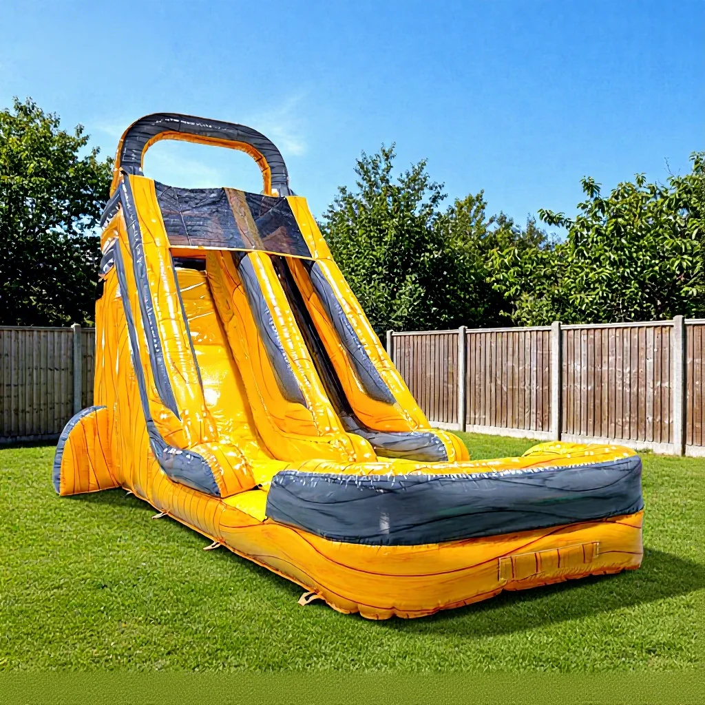 Giant Outdoor Commercial Inflatable Water Slide with Pool Yellow Slide Suitable for Adults Kids Activities Parties.
