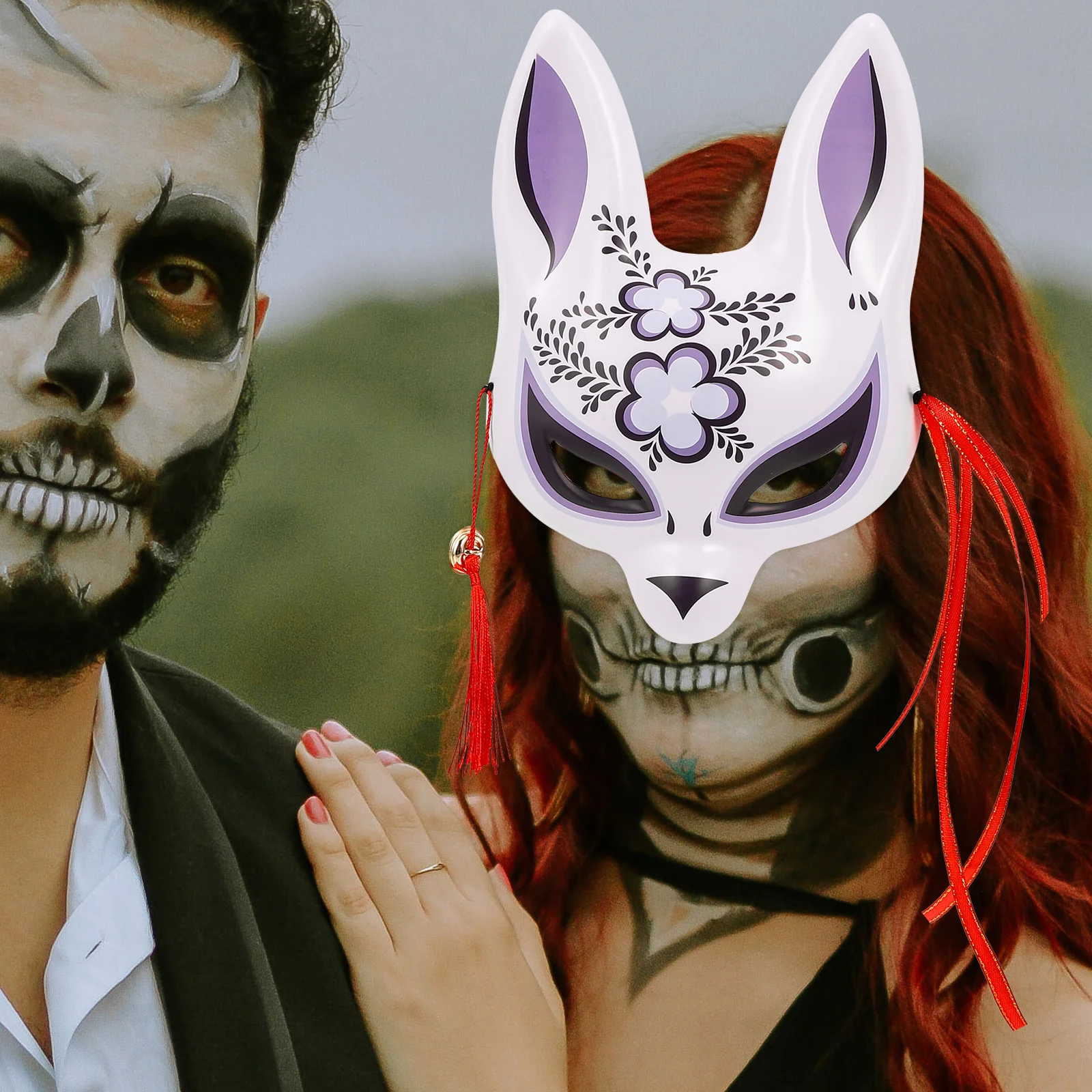 

Halloween Costumes Fox Demon Mask Cosplay Animal Japanese Style Foxes Decorative for Party Child Miss