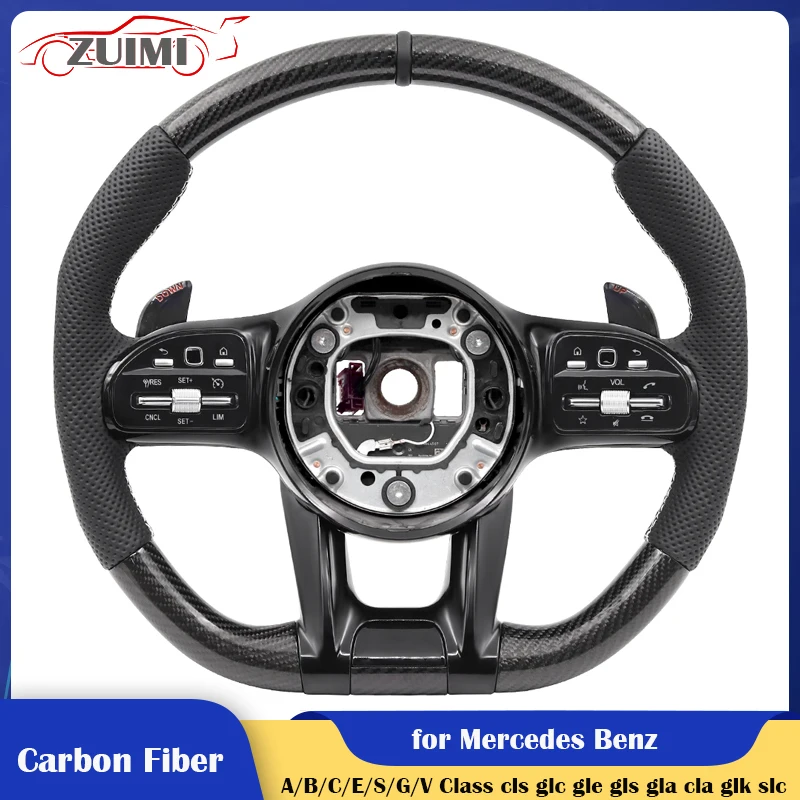 

Carbon Fiber Steering Wheel for Mercedes Benz A C E GLC GLE450 C63 C450 E63 W204 W205 W213 A250 cls glc gle gls gla cla glk slc