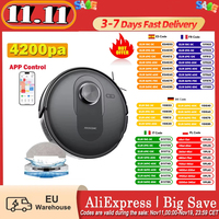 Proscenic Q8 Robot Vacuum Cleaners 4200 Pa Suction Lidar Navigation 200Min Runtime Automatic Self-Charging App Control Black