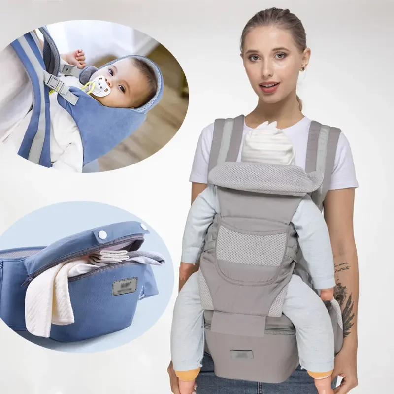 

Four Season Babies Accessories Newborn Kangaroo Backpack For Baby Ergonomic Front Facing Holder Carrier With Hipseat Sling Wrap