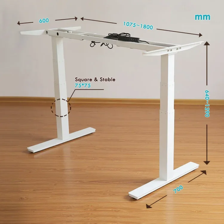 Home Office Work Remote Memory Control Motorized Dual Motor Blue Tooth Electric Height Adjustable Desk Frame Sit Stand Lift Desk