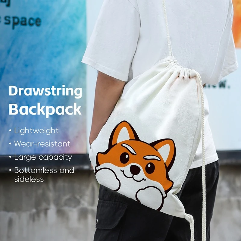 

Lightweight Drawstring Backpack Wear-Resistant Bike Helmet Storage Bag Large Capacity for Travel Hiking Cycling