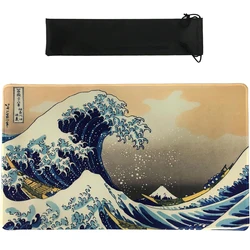 TCG Card Game Mat MTG Playmat The Great Wave Lorcana Playmat Mouse Pad: 60x35CM (24x14 Inches) With A Playmat Bag Free