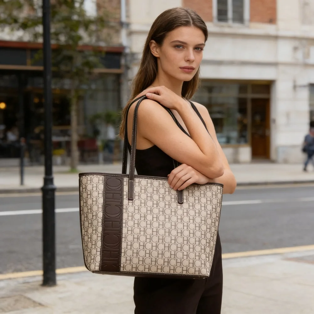 

CHHC 2026 Новая женская сумка-тоут большой вместимости, модная сумка через плечо, классическая прочная сумка на плечо, водонепроницаемая