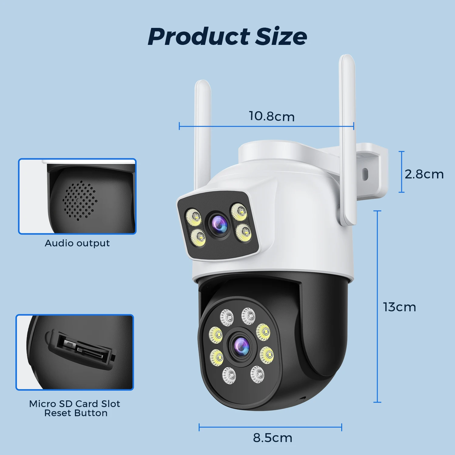 Imagem -03 - Câmera de Vigilância ip Ptz Wifi de mp 10 mp Lente Dupla 5ghz Câmera de Vigilância com Rastreamento Automático Interfone em Tempo Real Detecção de Humanoides Alerta Inteligente Câmeras de Segurança Externas 4k