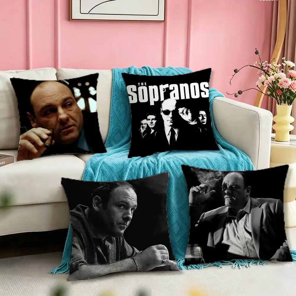 The S-Sopranos TV Pillow Case Square Double-Sided Sofa Cushion Cover Bedroom Bedside Pillow