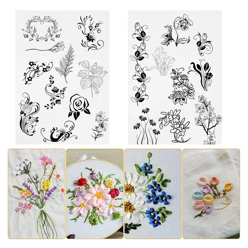 スティック&ステッチ刺繍用紙 刺繍用 溶ける刺繍転写 刺繍パターン転写用-ABJU