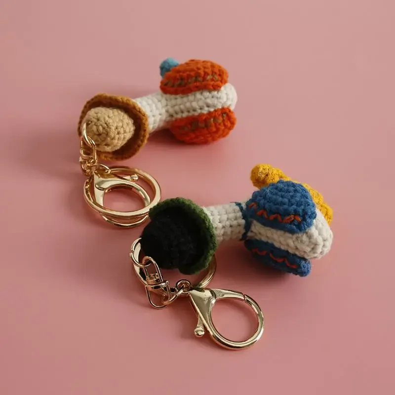 Funny Duck Crochet Keychains Cartoon Duck Doll Knitting Keyrings For Car Keys Cute Knittied Duck Keychain Wholesale Accessories
