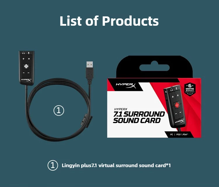 HyperX 7.1 Surround Sound-kaart (zwart) - Cloud II | ® België