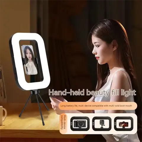 새로운 휴대용 링 LED 충전식 보조광 휴대용 휴대폰 라이브 방송 사진 촬영 데스크탑 토끼 케이지 셀카 조명