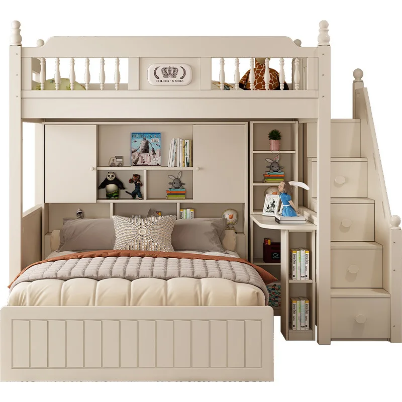أسرة علوية وسفلية متداخلة، أسرة عالية وسفلية، سرير مرتفع للأطفال، موفر للمساحة، صلب