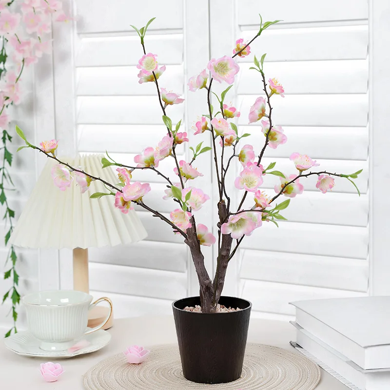 1pc Simulation von Pflaumen blüten baum Topfpflanzen, Desktop, Foyer, Garten und Heim dekoration Platzierung in Geschäfts büros