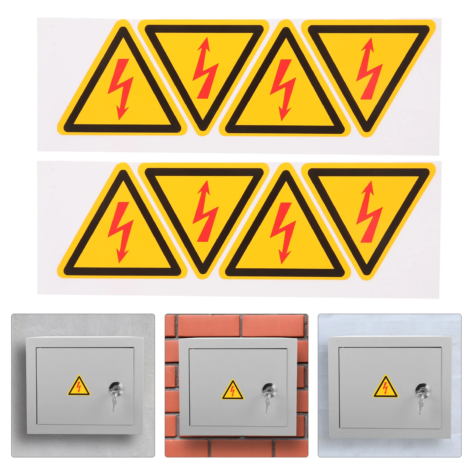 4 Pcs Electrical Appliance Distribution Box Shock Warning Sticker Signs Pvc Self-adhesive High Voltage