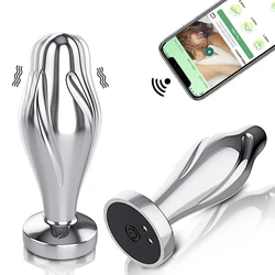 Stainless Steel APP Control Anal Vibrator for Men Prostate Massager wireless bluetooth Anal Plug Femal Butt Plug Adult Sex Toys