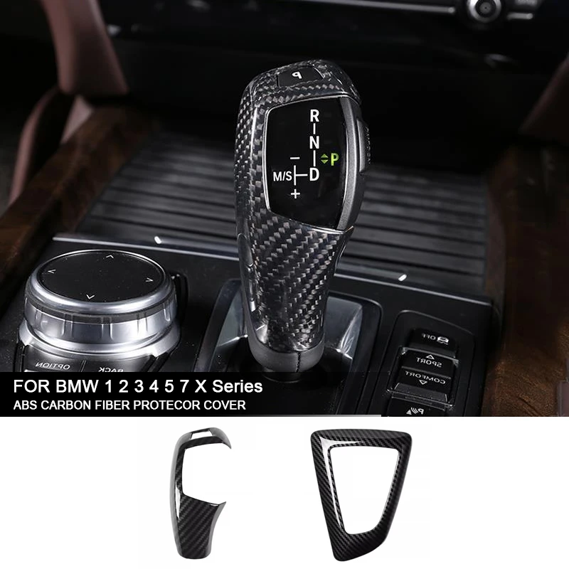 

RHD ABS Carbon Fiber Gear Shift Knob Handle Cover Stickers Trim For BMW 1 2 3 4 Series GT F10 F18 F20 F22 F30 F32 F33 F36 X3 X5