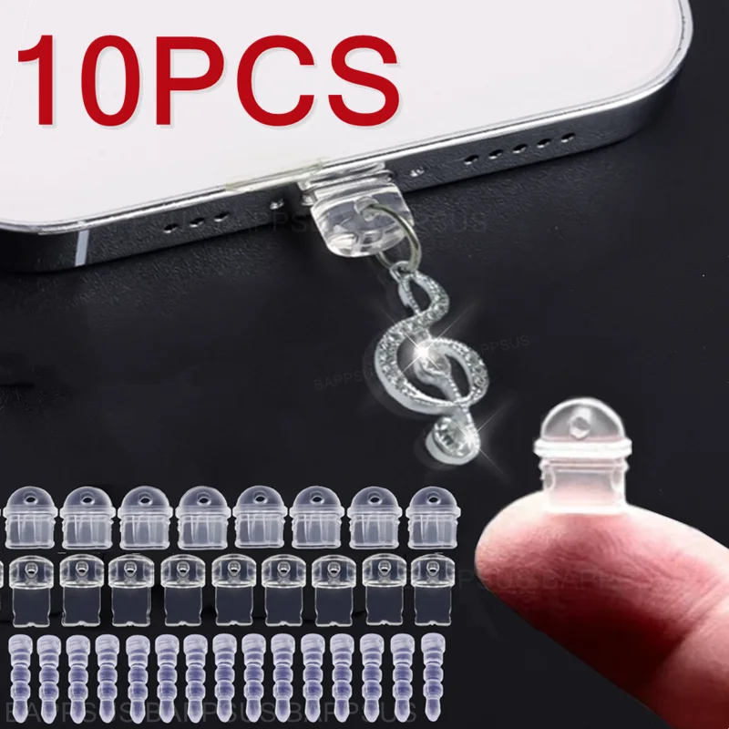 1/5/10Pcs DIY Anti Dust Plug Mobile Phone Charge Port Dust Plug For iPhone Micro 3.5MM Jack Type C Plugs Stopper Protection Cap