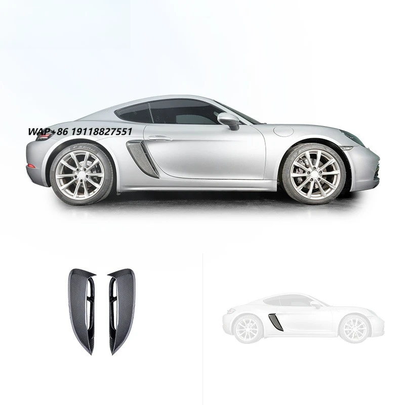 Car Exterior Accessories Modification Carbon Fiber Side Skirt Vents for 718 982 2016-UP Upgrade New Body Kit