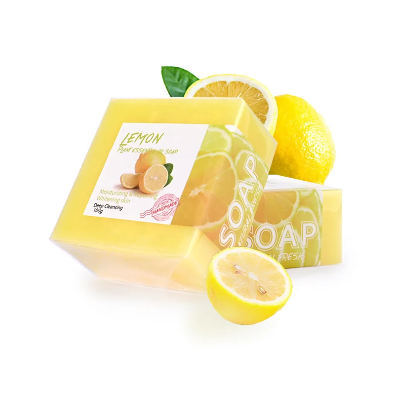 100G Lemon Vc Brightening and Oil Removing Refreshing Cleansing Bath Soap Handmade