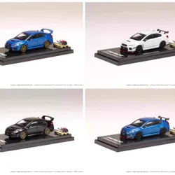 1/64 Scale SUBARU IMPREZA WRX (GCB) STi Version II Customized Version w/Engine Display White Car Model Collection Toy Gift