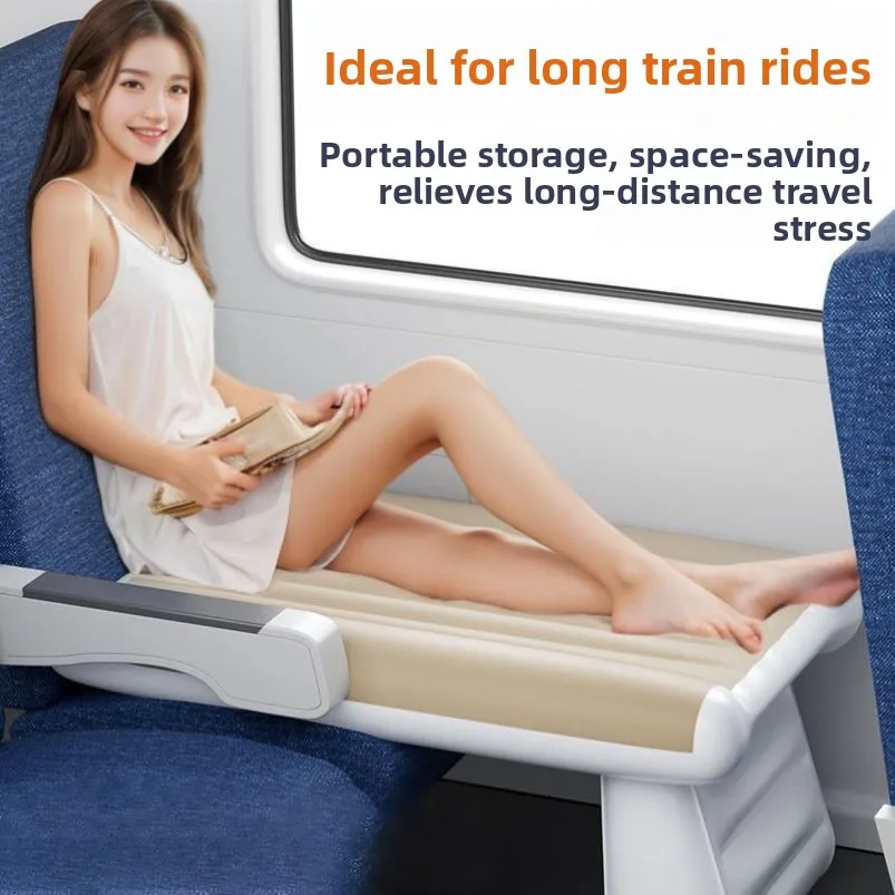 First Class Inflatable Travel Footrest Backrest Sleeping Pad Comfortable Aircraft Car Traveling Essential Portable Mat