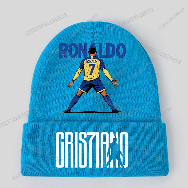 Ronaldo CR7 Kids Beanies Girl Boy Winter Warm Knitted Hats Football Player Print Bonnet Caps Children Knitting Beanie