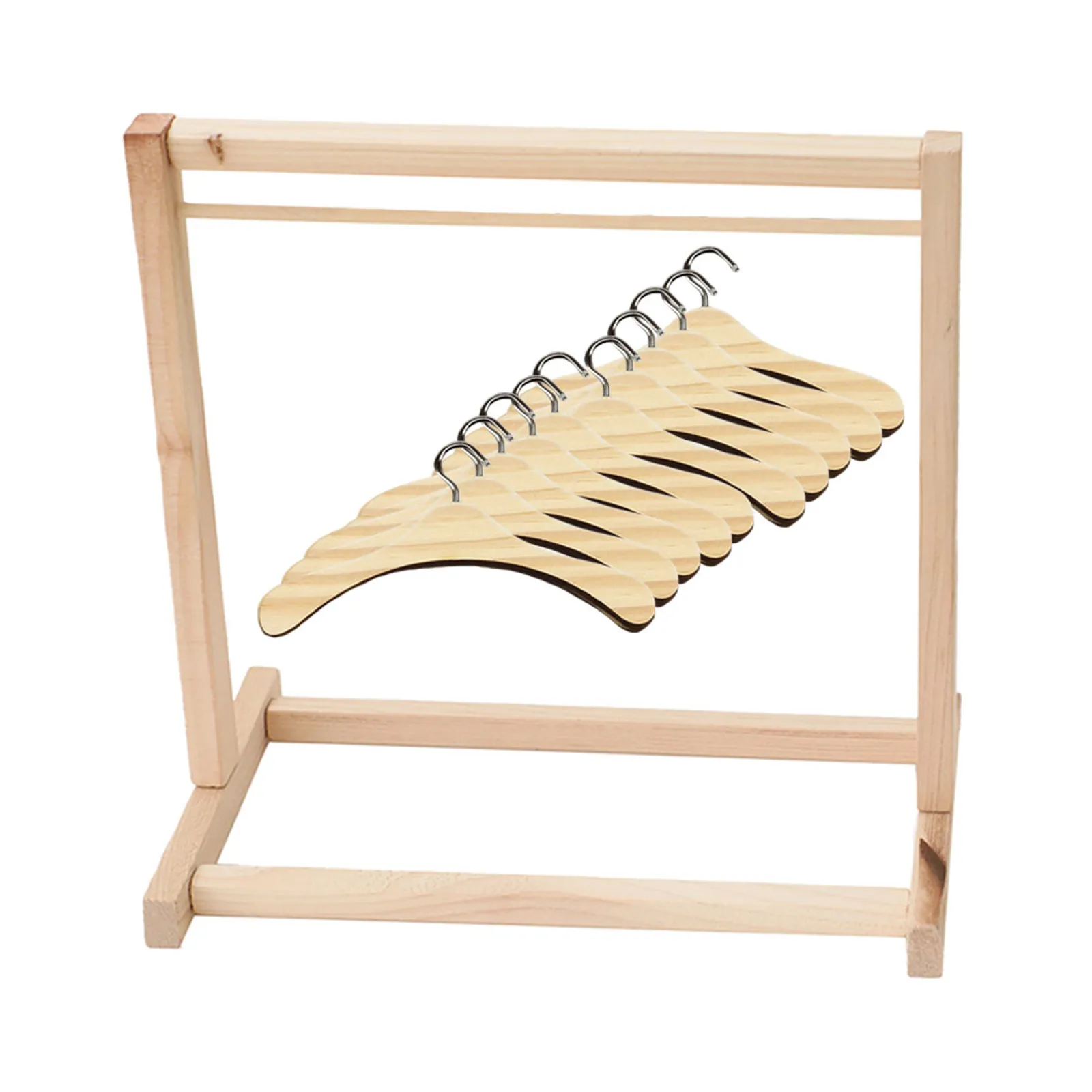 

Набор из 1 комплекта больших вешалок для одежды: прочная деревянно-металлическая миниатюрная вешалка-органайзер для детской комнаты, детского сада, яслей
