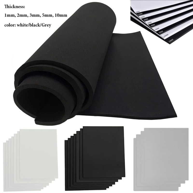 1pcs Thickness 1mm2mm3mm5mm10mm Eva Foam Sheets Sound-Absorbing Noise Spone Foam Craft Eva Sheets Handmade Model Making Material