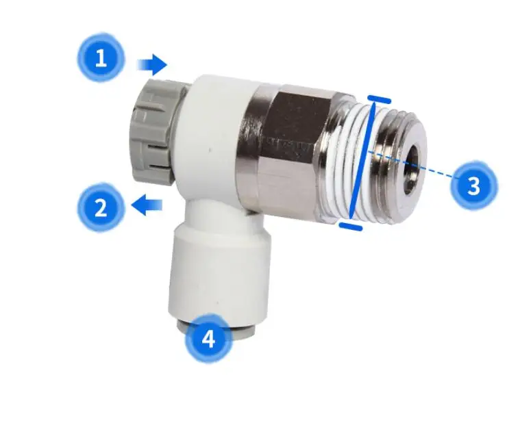 SMC Type Speed Controller with One-touch Fitting Meter-out Throttle valve Pneumatic fitting AS1201F