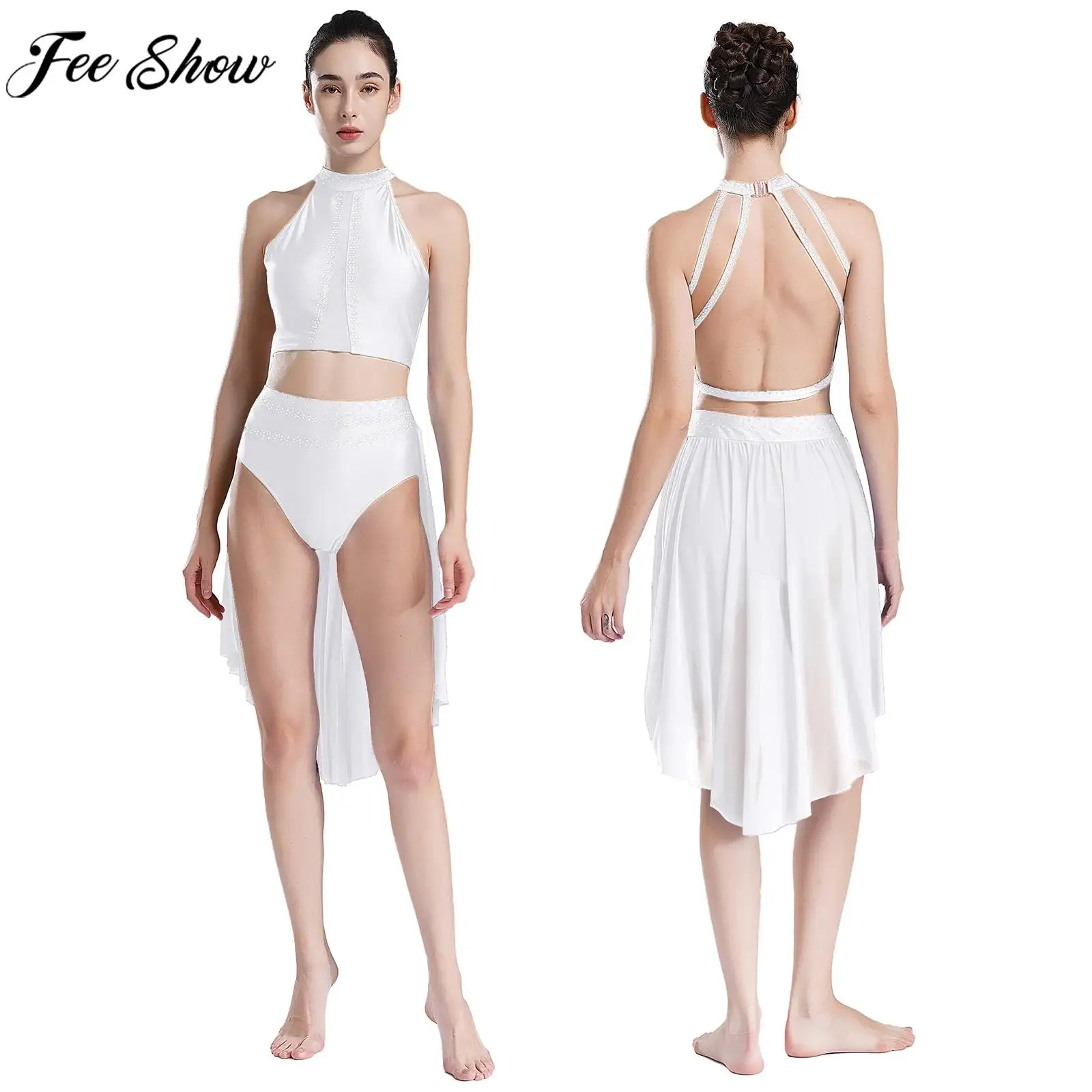roupa-feminina-de-patinacao-artistica-danca-moderna-lirica-ginastica-performance-de-bale-top-crop-sem-mangas-com-saia-de-collant