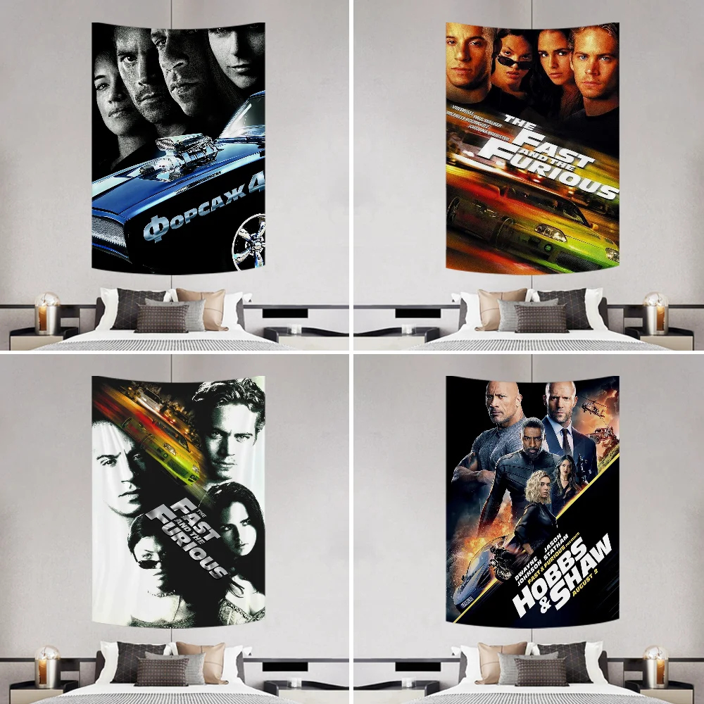 Fast and F-Furious Movie Series Tapestry Decoration Party Background Hanging Cloth Bedroom Tapestry Room Decor Aesthetic