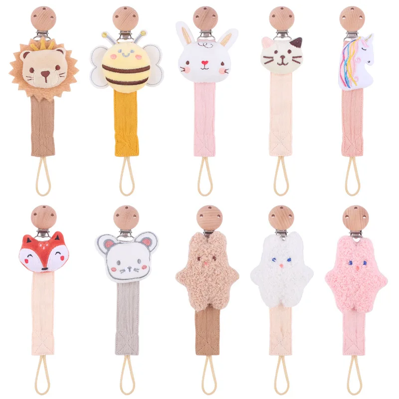 Teething Toy Holder Nipple Clip Bow Designs Pacifier Chain Secure & Convenient Cute animal