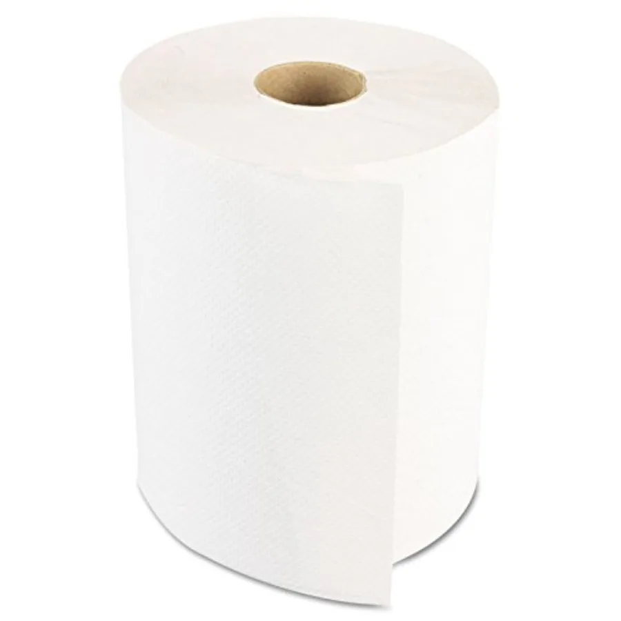 6250 Hardwound Paper Towels Nonperforated 1-Ply White 350 ft Case of 12 Rolls