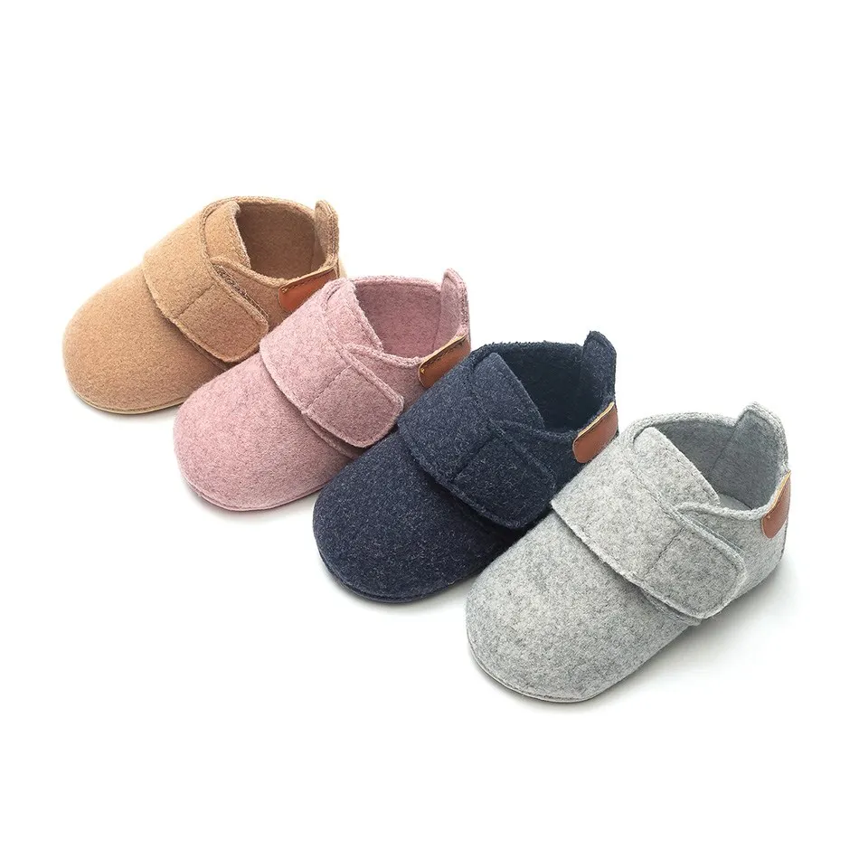 Toddler First Walkers Newborn Slip On Cotton Hook and Loop Moccasins Baby High-Top Ankle Sneakers Infant Crib Shoes 0-12 Months