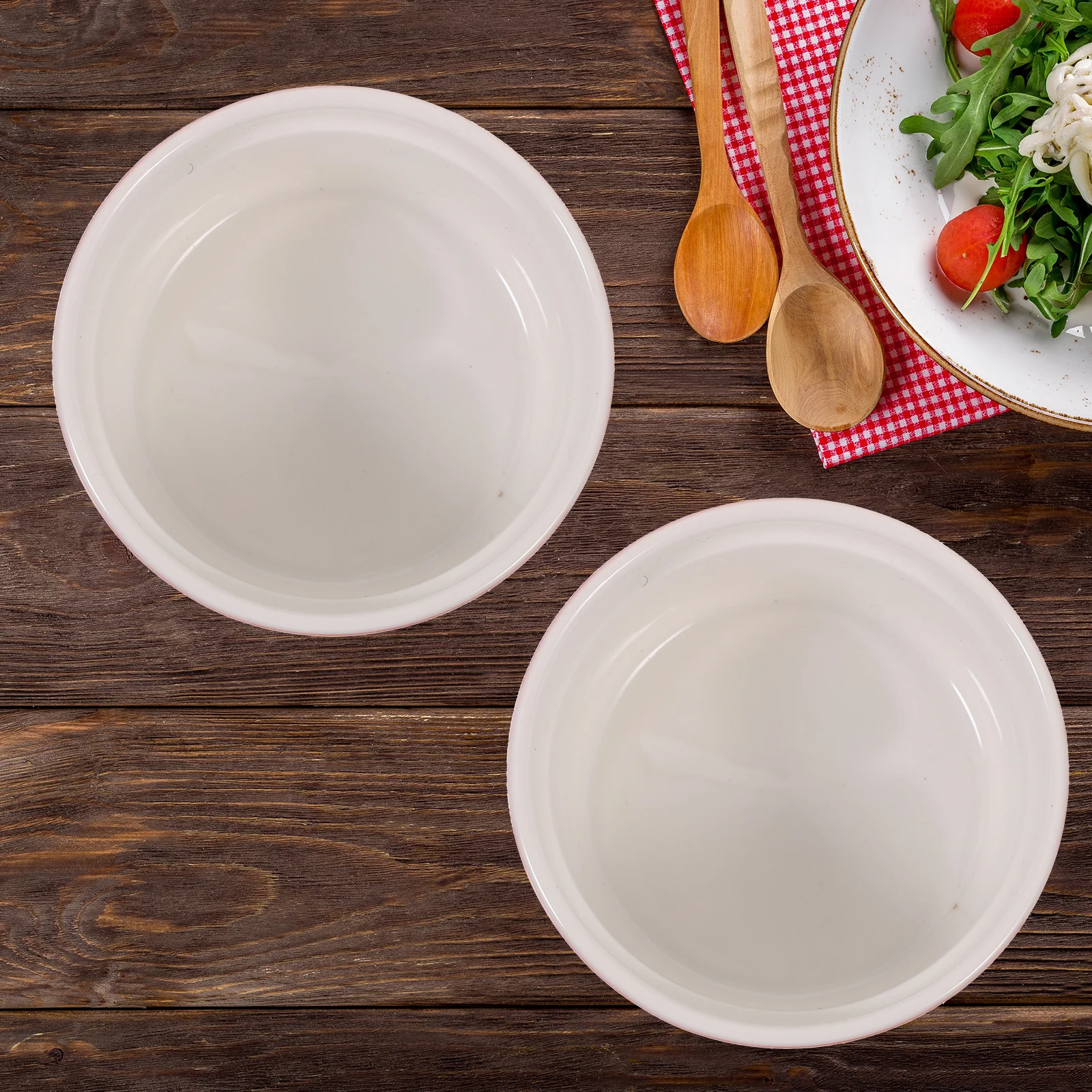 

5Pcs Ceramic Baking Bowls Wicker Handleless Rice Soup Dessert Small Bowl Home Kitchen Gifts Friends Decoration Red