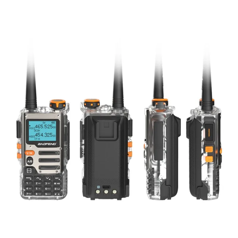 Baofeng BF-K68 Pro راديو محمول بتصميم شفاف ثنائي النطاق عالي الطاقة للاستخدام التجاري والصناعي في الهواء الطلق