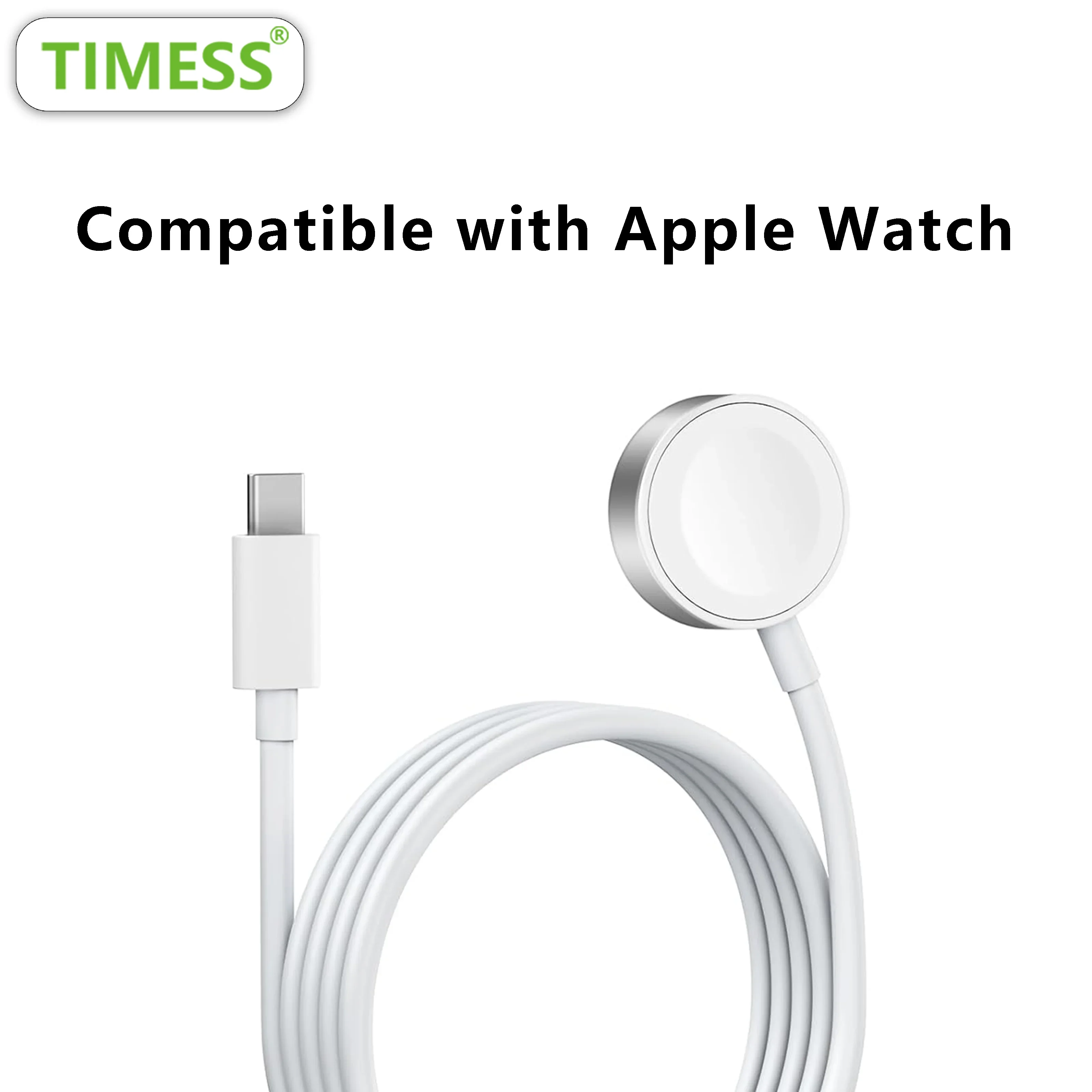 

Магнитное зарядное устройство TIMESS USB A TYPE-C для часов, совместимое с Apple Watch Series Ultra 11 10 9 8 7 6 5, кабель для зарядки IWatch 4 3 2 1 SE