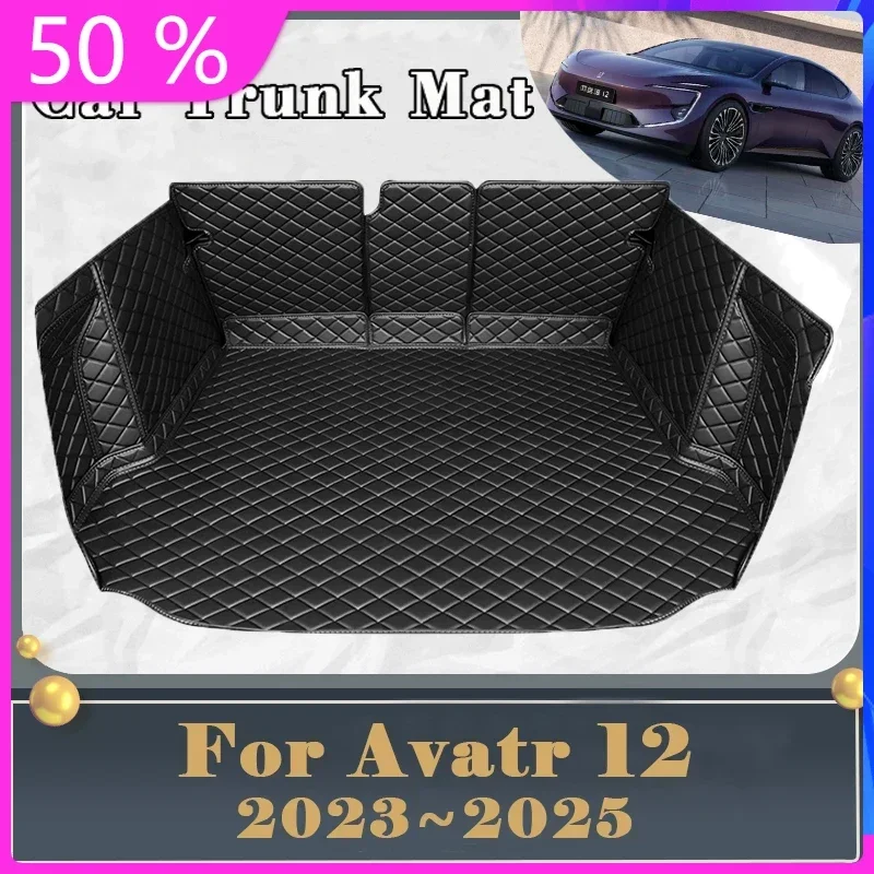 Car Trunk Mat For Avatr 12 One Two 2023 2024 2025 Dirt-resistant Fully Trunk Mat Luxury Rear Cargo Tray Car Accessories