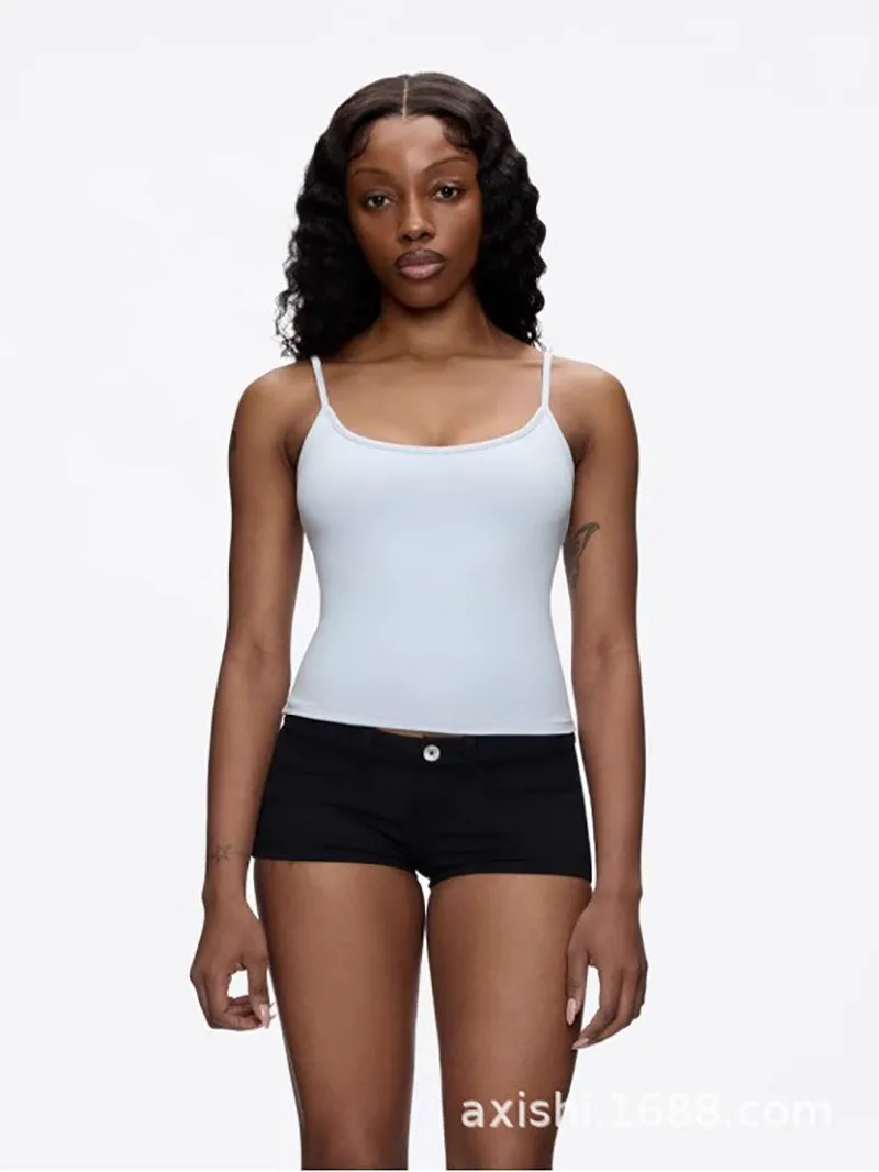 American woman vests hot girl pure desire sexy elastic small tank top fitness exercise skin friendly soft sticky summer camisole