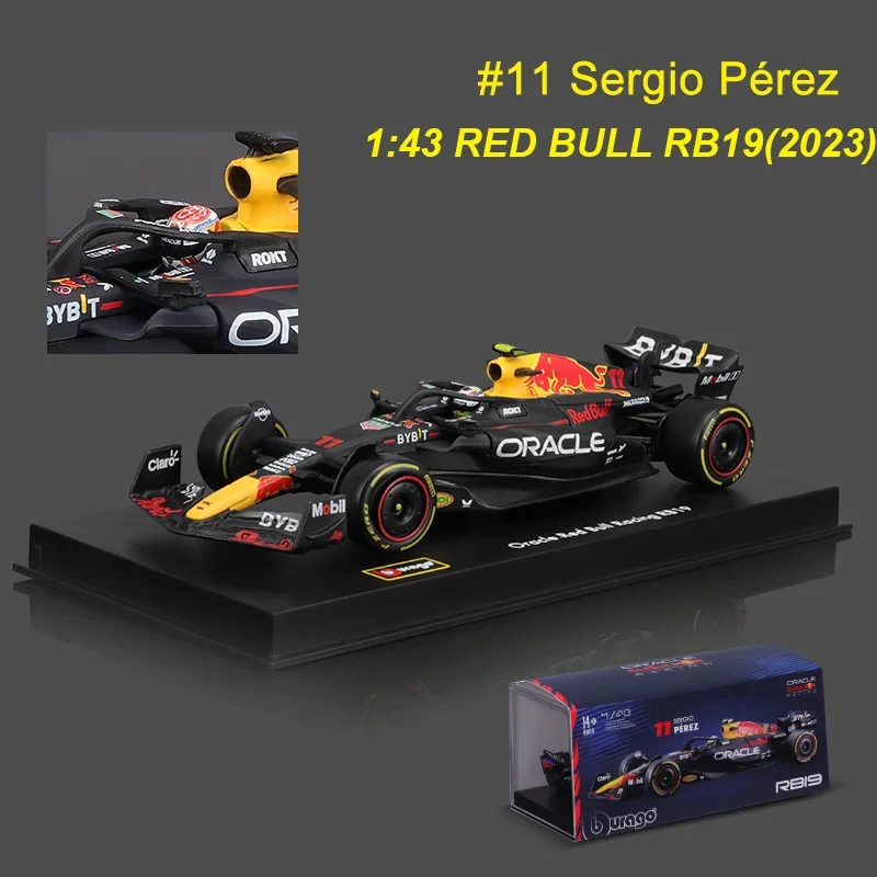 متوفر Bburgao F1 2023 1:43 Bburago ريد بول Rb19 سبيكة مصغرة دييكاست نموذج ماكس Verstappen اللعب نموذج سيارة هدية الكريسماس