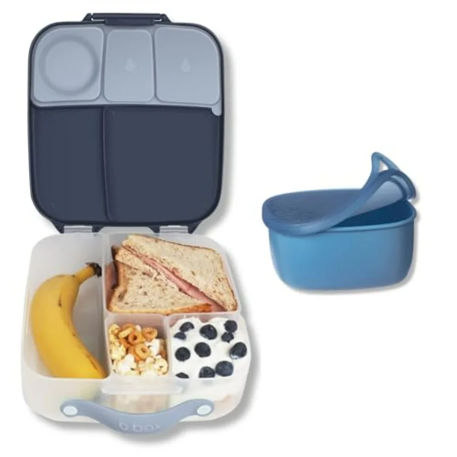 

Ланчбокс (Середняя) + Ланч-ванна (Океан): Включает коробку для бенто (8 1/2 чашки) + 1 ланч-ванна (размер 3,6 унций)