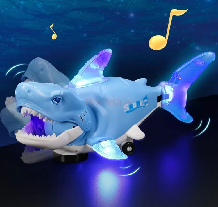 Children's toys with sound and movement, sharks swaying, fish toys with light, music, electric fish gifts