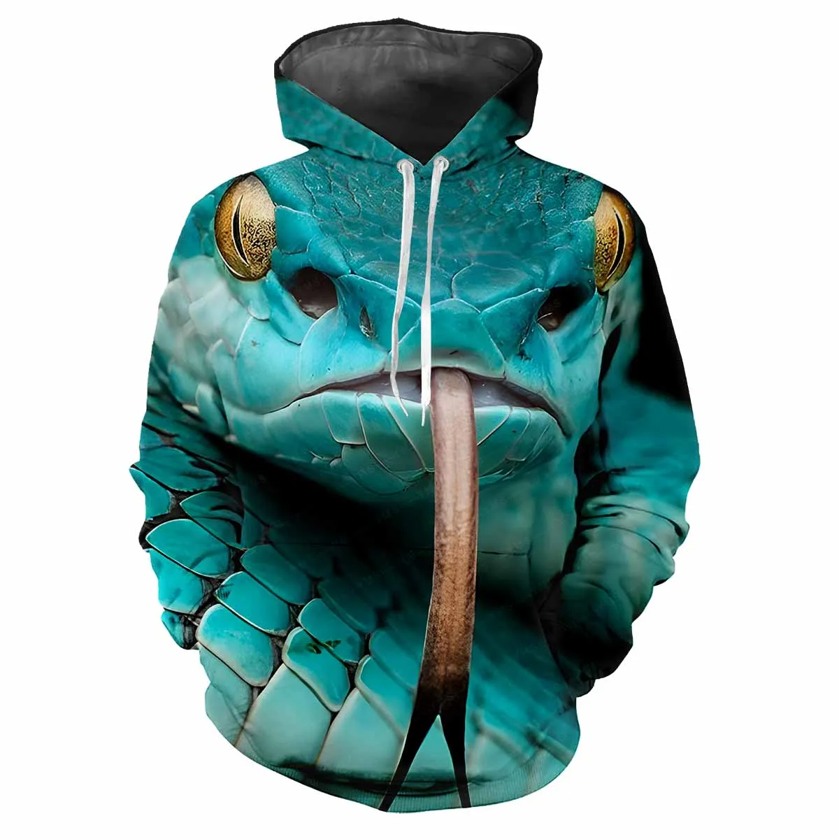 Animal Snake 3d Printing Spring Autumn Men\'s Hoodie Hip Hop Horror Alternative Fashion Creative Street Sex Casual Pullover Top