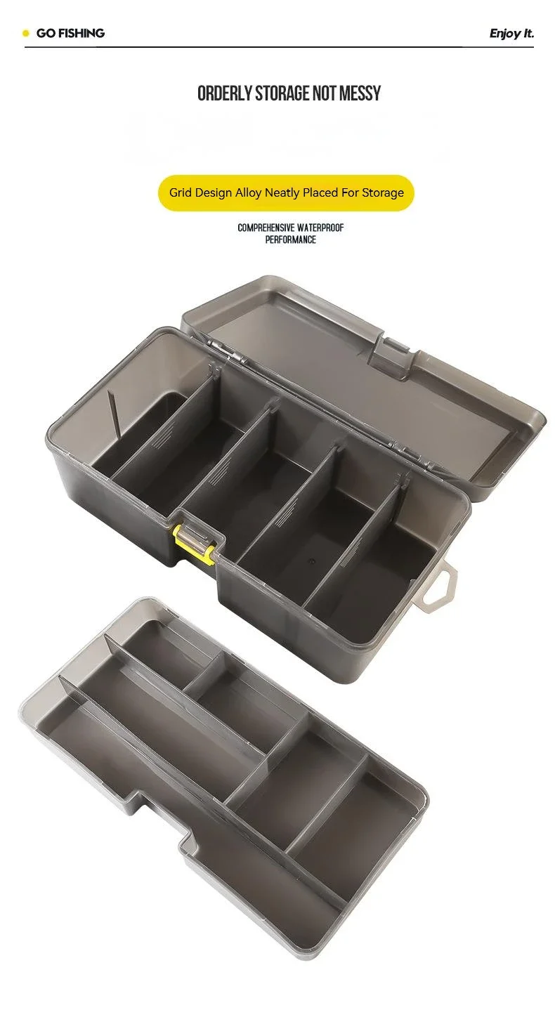 Angelkoffer, doppellagig, große Kapazität, Köderkasten, Angelzubehör, Werkzeug, Kunstköder, multifunktionale Aufbewahrungsbox – Detail 4