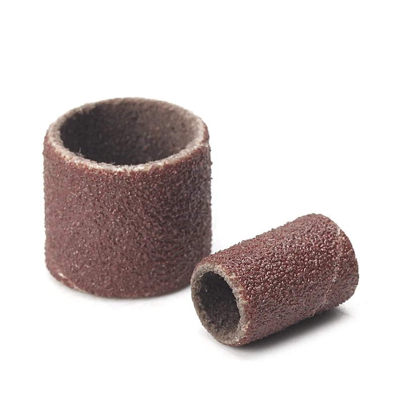 652F 100 Pcs 1/2" and 1/4" Sanding Band Sleeves Drum Kit Sandpaper Rubber 2 Mandrels